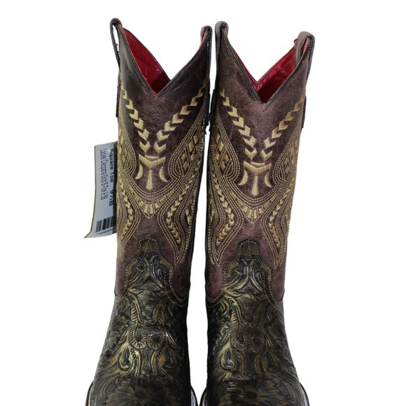 Ferrini Cleopatra Gold Square Toe Cowgirl Boots Women's 9.5 B NEW! - Picture 11 of 16